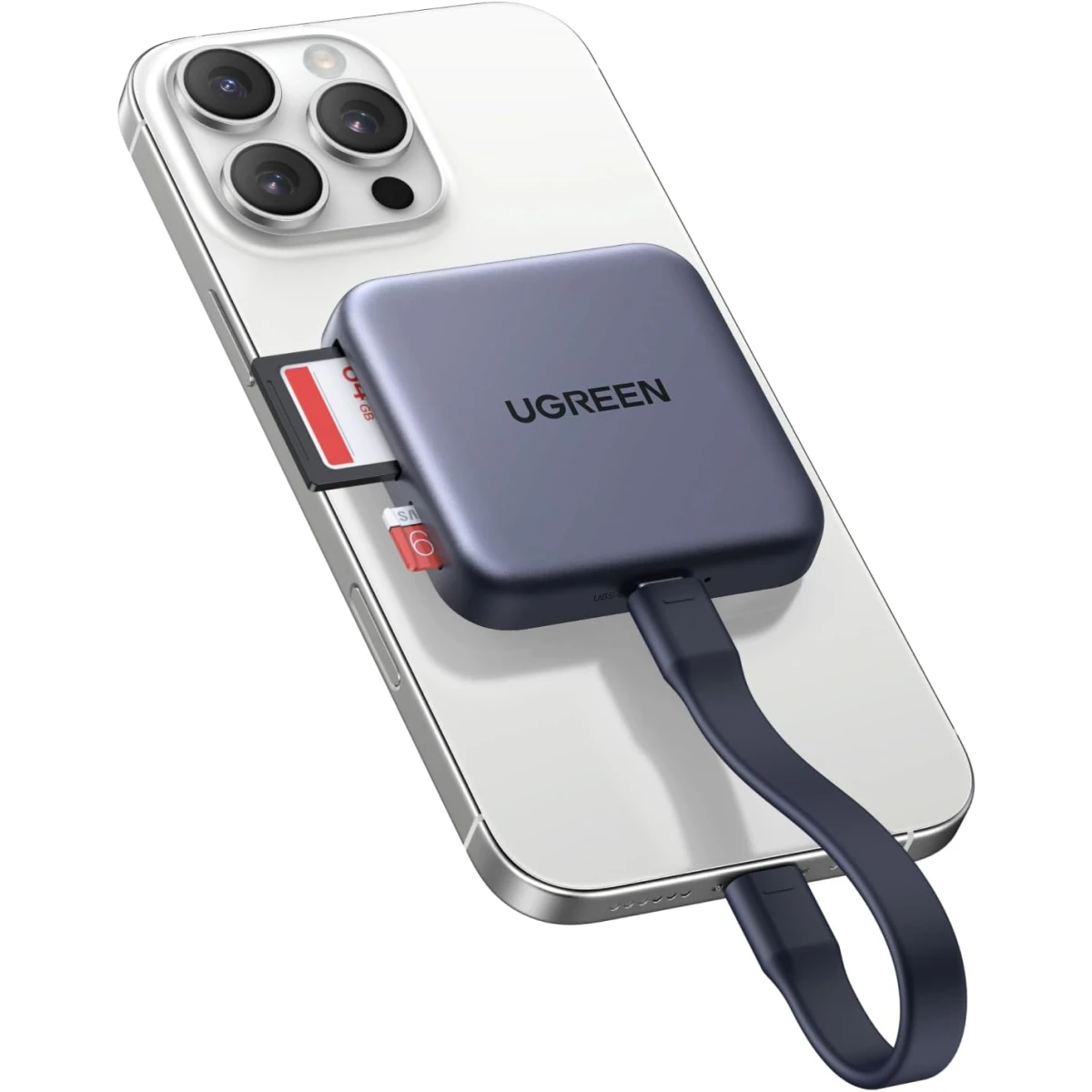 Кардридер UGREEN MagFlow Magnetic USB-C Space Grey (CM898) - 65095 - фото 2