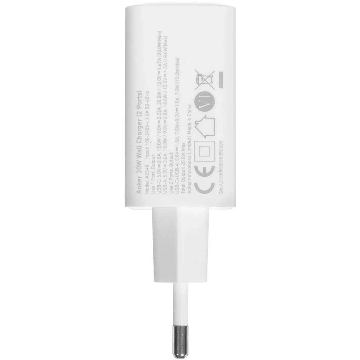 Сетевое зарядное устройство Anker 312 20W White (B2348) + USB-C Cable - B2348G21 - фото 5