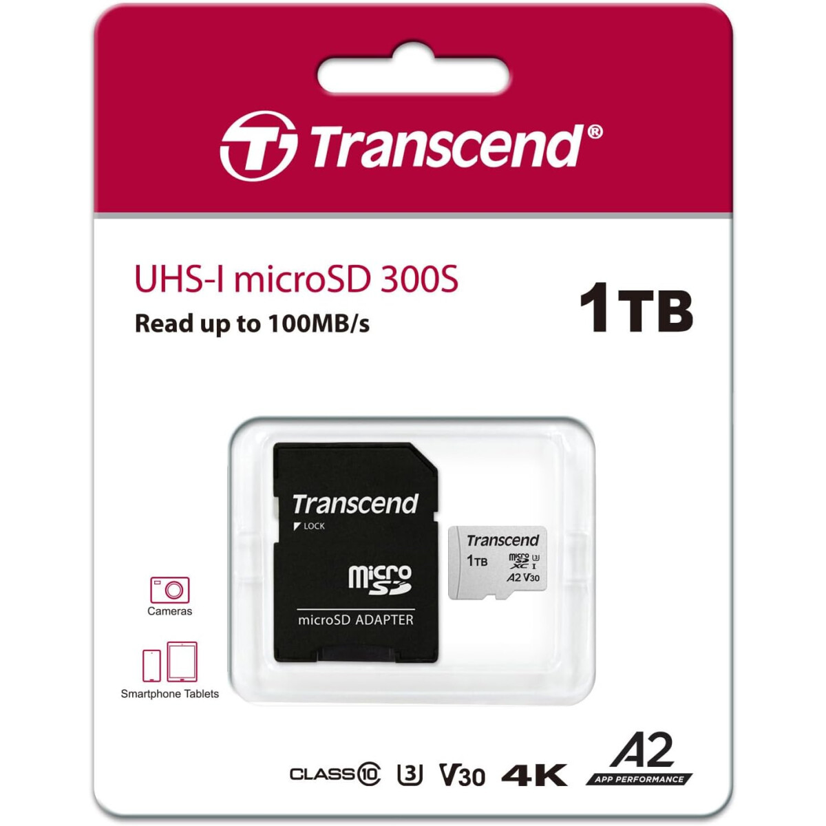 Карта памяти 1Tb MicroSD Transcend USD300S + SD адаптер (TS1TUSD300S-A) - фото 3