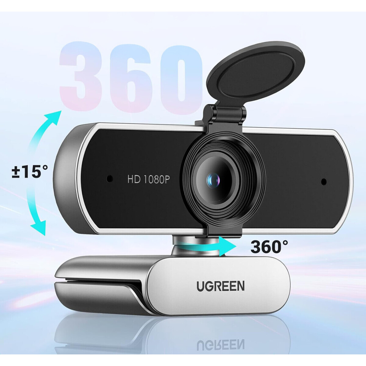 Веб-камера UGREEN Full HD Webcam Light Grey (CM678) - 75326 - фото 2