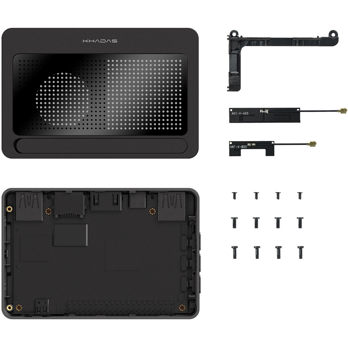 Корпус для одноплатного компьютера Khadas DIY Case2 for VIMs SBC Plate Metal Piano Black (KCS-B-001) - фото 3