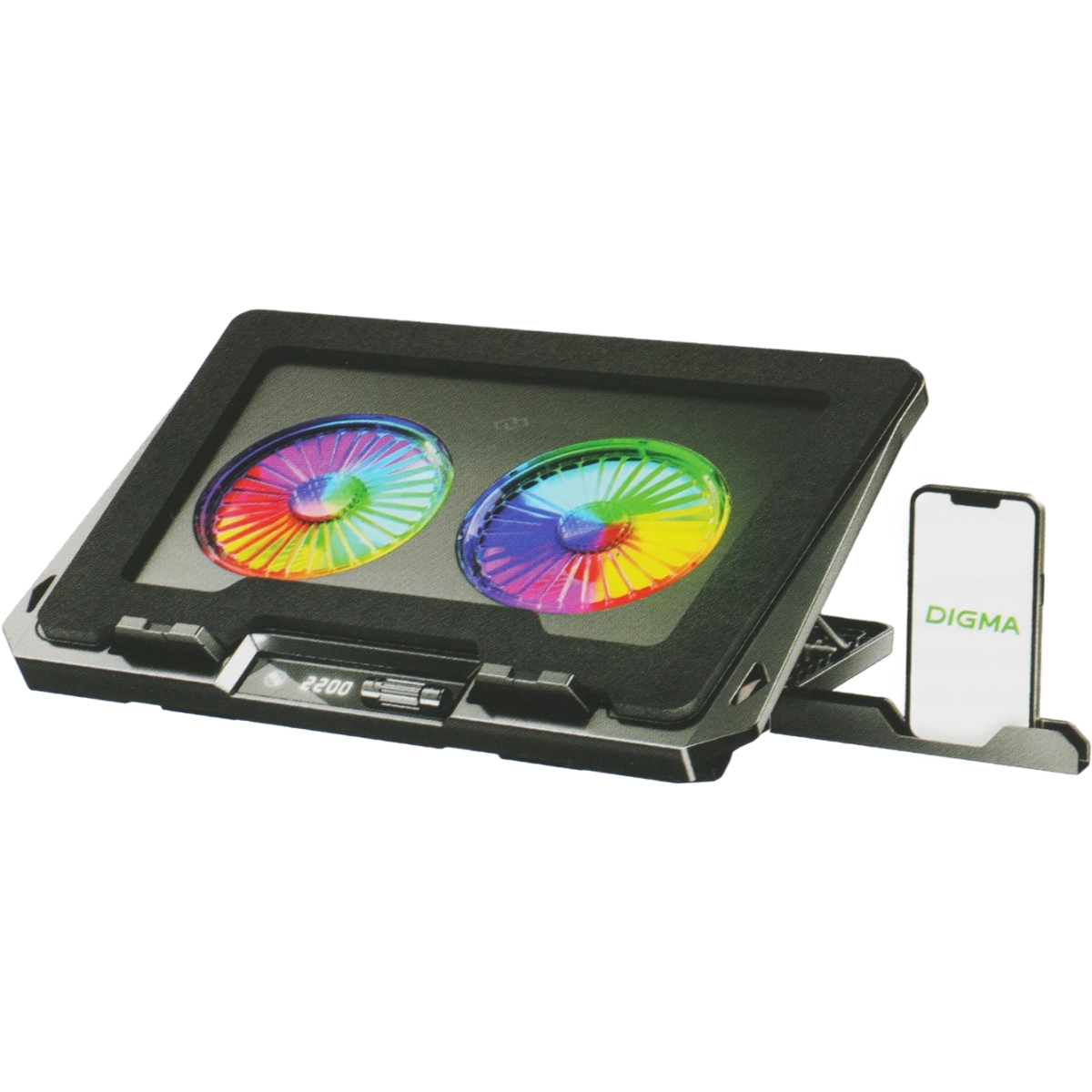 Охлаждающая подставка для ноутбука Digma D-NCP170-2X110RGB