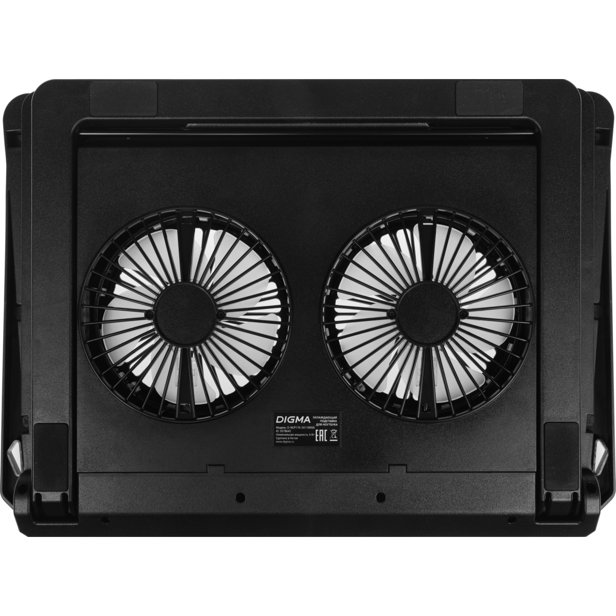 Охлаждающая подставка для ноутбука Digma D-NCP170-2X110RGB - фото 6