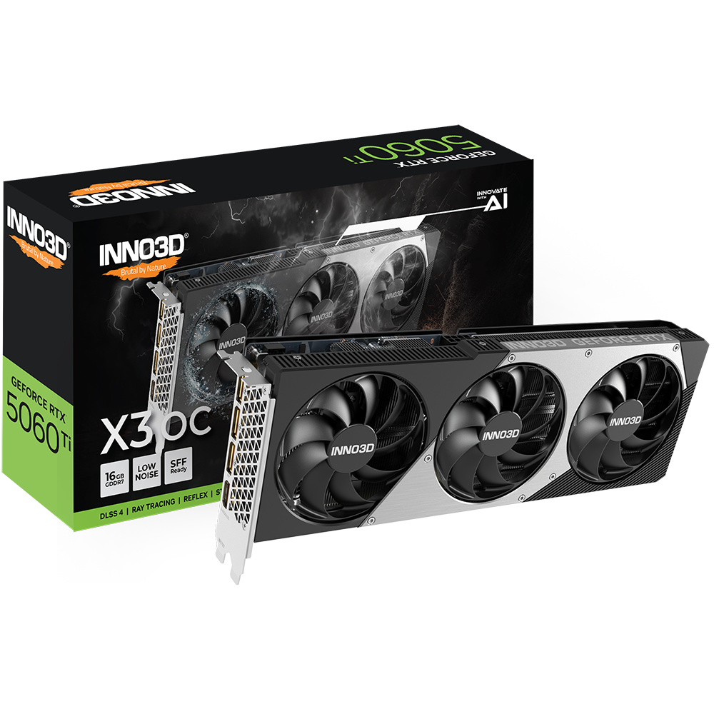 Видеокарта NVIDIA GeForce RTX 5060 Ti INNO3D X3 OC 16Gb (N506T3-16D7X-191073L) - фото 3