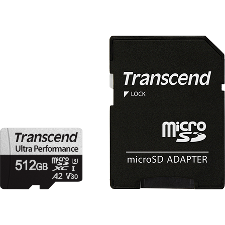 Карта памяти 512GB MicroSD Transcend + SD адаптер (TS512GUSD340S)