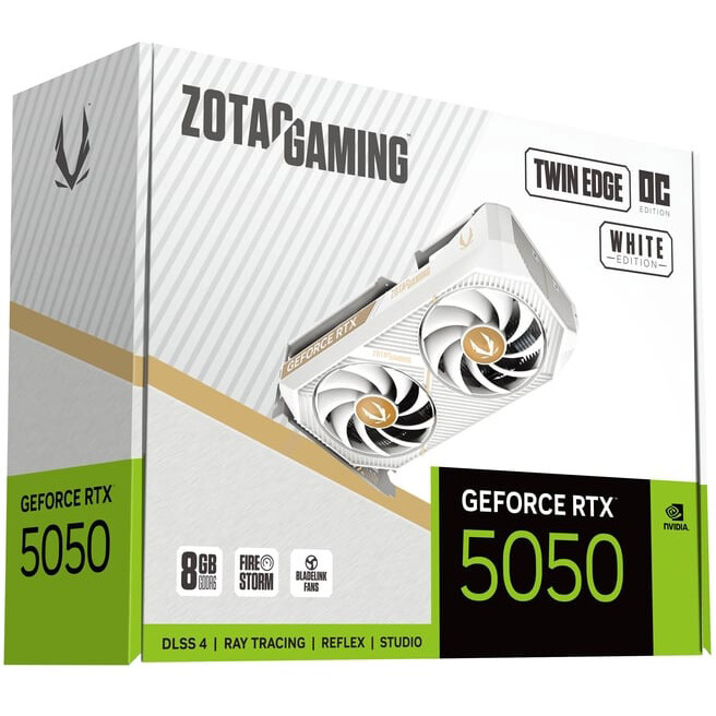 Видеокарта NVIDIA GeForce RTX 5050 Zotac Twin Edge White OC 8Gb (ZT-B50500Q-10M) - фото 6