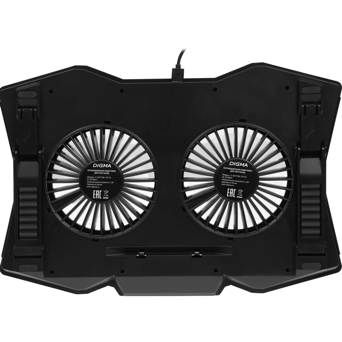 Охлаждающая подставка для ноутбука Digma D-NCP180-2X110 - фото 4