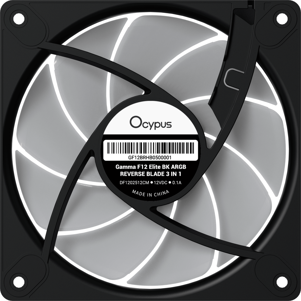 Вентилятор для корпуса Ocypus Gamma F12 Elite BK ARGB REVERSE BLADE - Gamma-F12-BK1AM01E-GL - фото 7