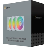 Вентилятор для корпуса Ocypus Gamma F12 Elite WH ARGB REVERSE BLADE (3 шт.) (Gamma-F12-WH3AM01E-GL)