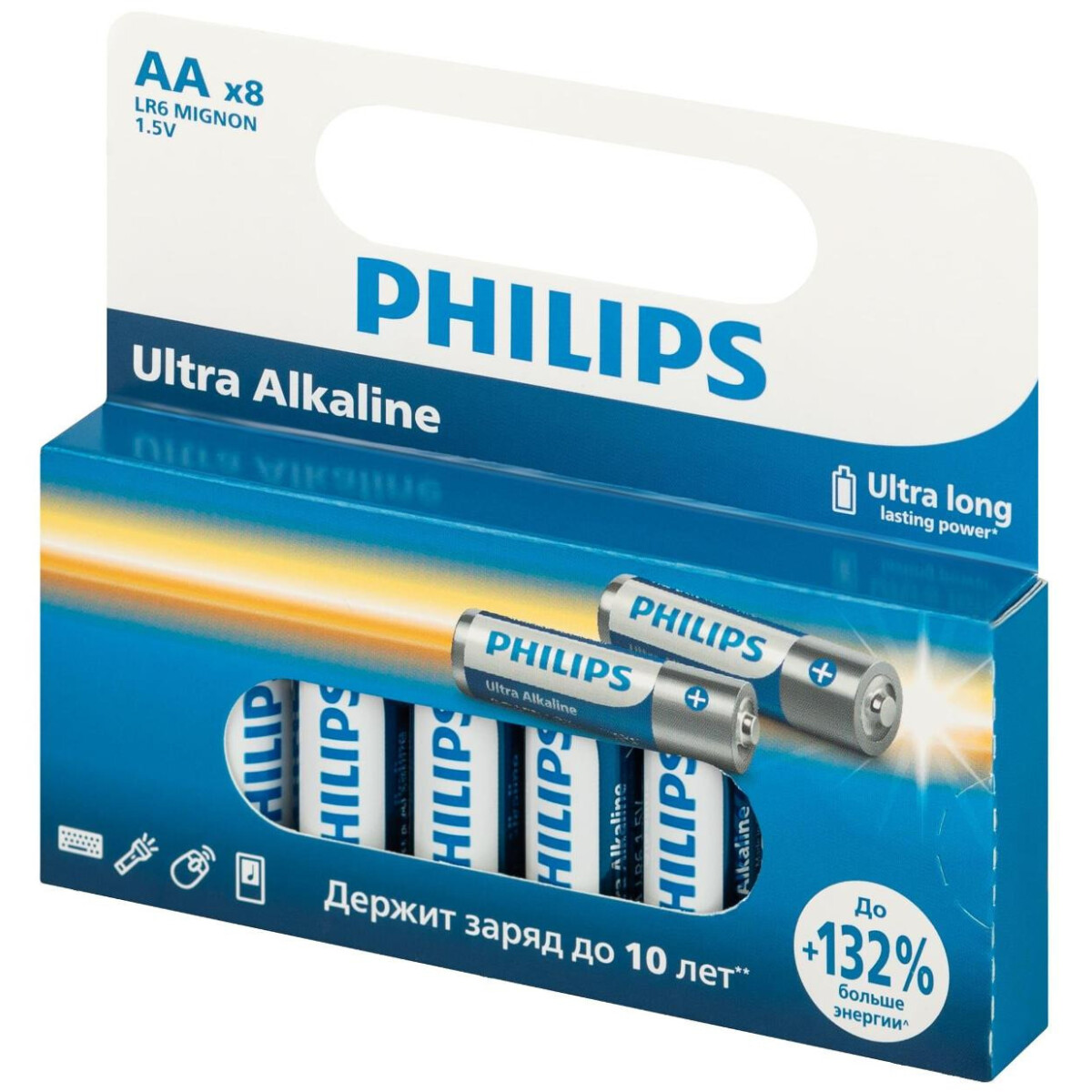 Батарейка Philips LR6E8W/51 (AA, 8 шт.) - Б0064633