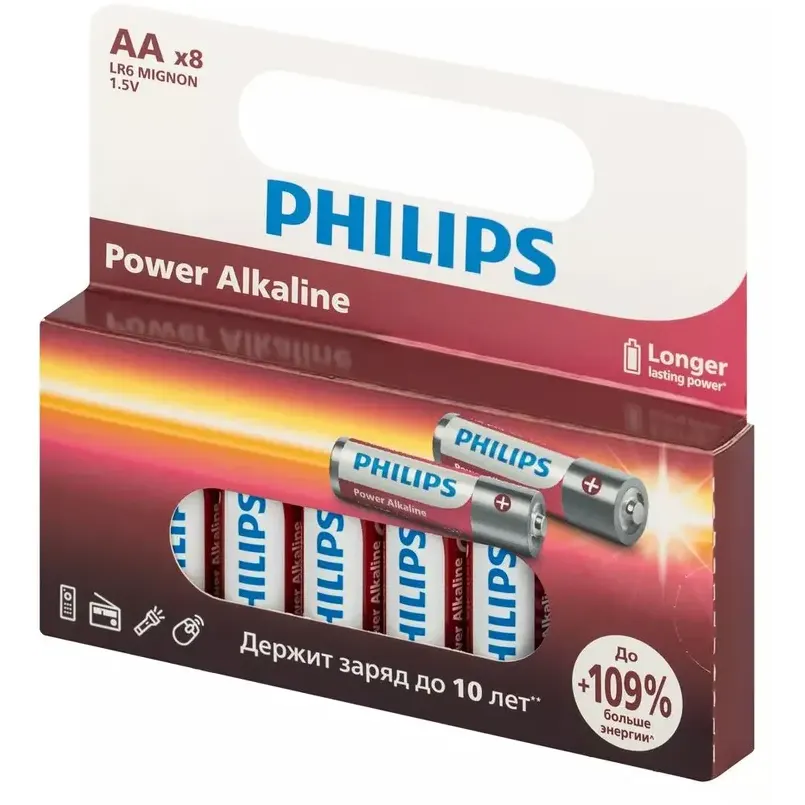 Батарейка Philips LR6P8W/51 (AA, 8 шт.) - Б0064634