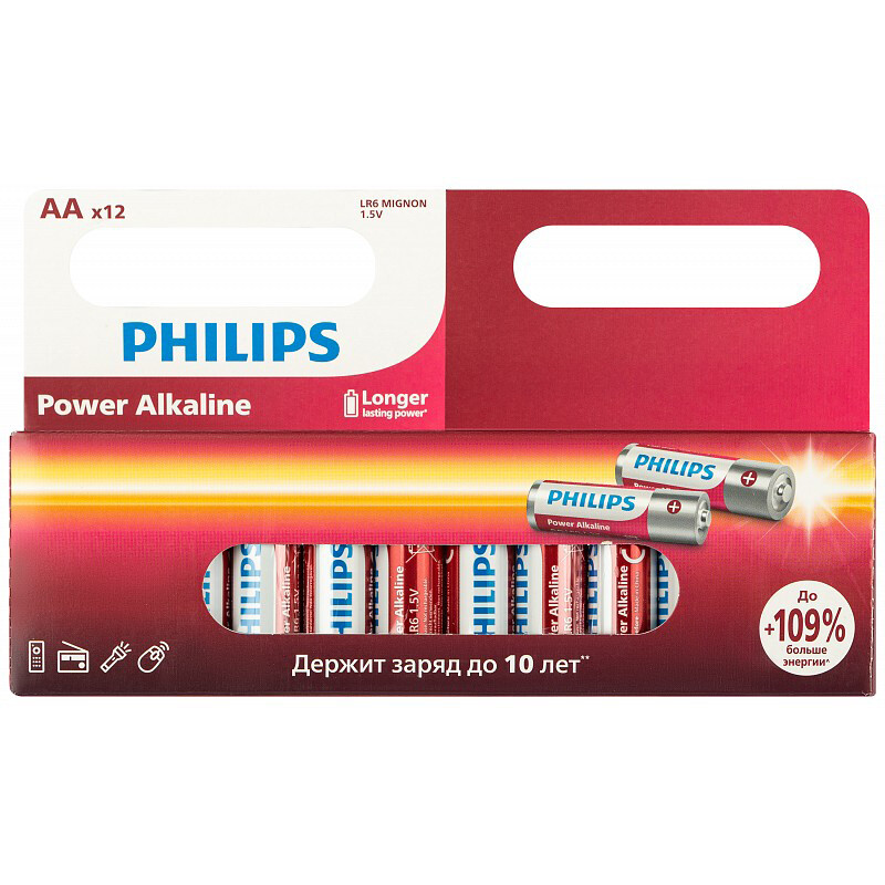 Батарейка Philips LR6P12W/51 (AA, 12 шт.) - Б0064661 - фото 2