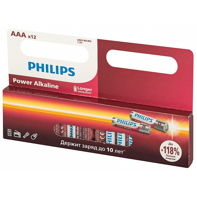 Батарейка Philips LR03P12W/51 (AAA, 12 шт.)