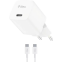 Сетевое зарядное устройство ttec SmartCharger GAN 20W White + USB-C-USB-C Cable - 2SCG20CB