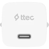 Сетевое зарядное устройство ttec SmartCharger GAN 20W White + USB-C-USB-C Cable (2SCG20CB)