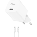 Сетевое зарядное устройство ttec SmartCharger GAN 20W White + USB-C-Lightning Cable (2SCG20LB)