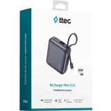 Внешний аккумулятор ttec ReCharger Mini LCD 35W Grey (2BB232GR)