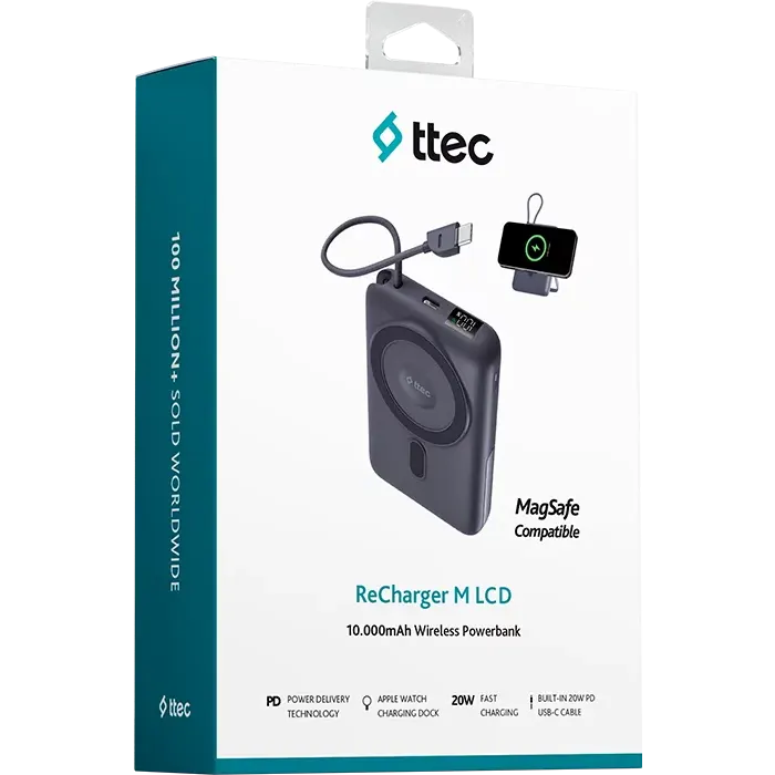 Внешний аккумулятор ttec Recharger M LCD Grey - 2BB230GR - фото 6