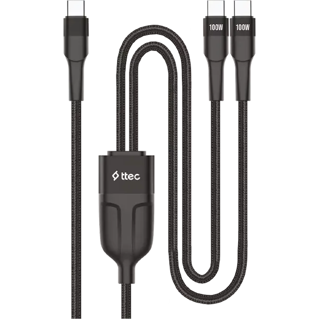 Разветвитель USB Type-C - 2x USB Type-C, 1.5м, ttec 2DK55S