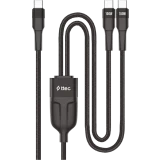 Разветвитель USB Type-C - 2x USB Type-C, 1.5м, ttec 2DK55S Black