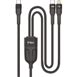 Кабель USB Type-C - USB Type-C/Lightning, 1.5м, ttec 2DK56S Black