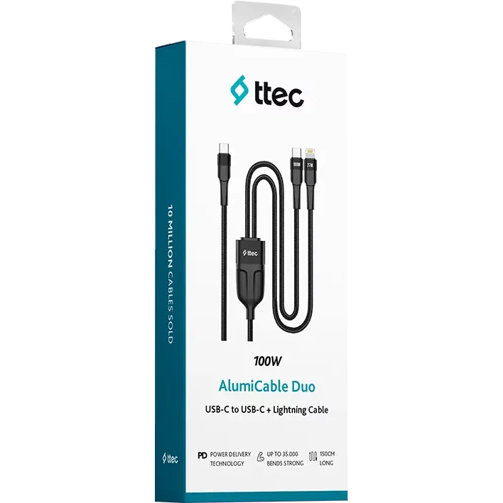 Кабель USB Type-C - USB Type-C/Lightning, 1.5м, ttec 2DK56S - фото 6