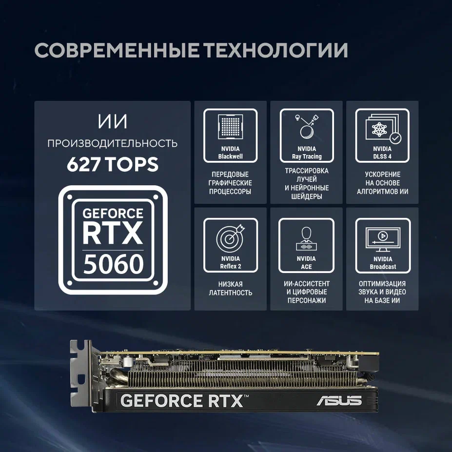 Видеокарта NVIDIA GeForce RTX 5060 ASUS LP BRK 8Gb OC (RTX5060-O8G-LP-BRK) - фото 13