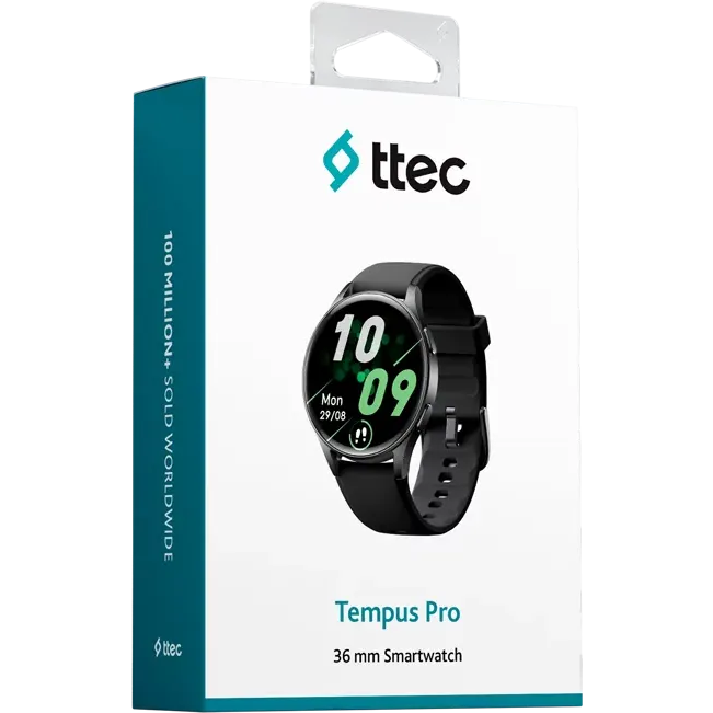 Умные часы ttec Tempus Pro 36mm Black - 2SW06 - фото 8