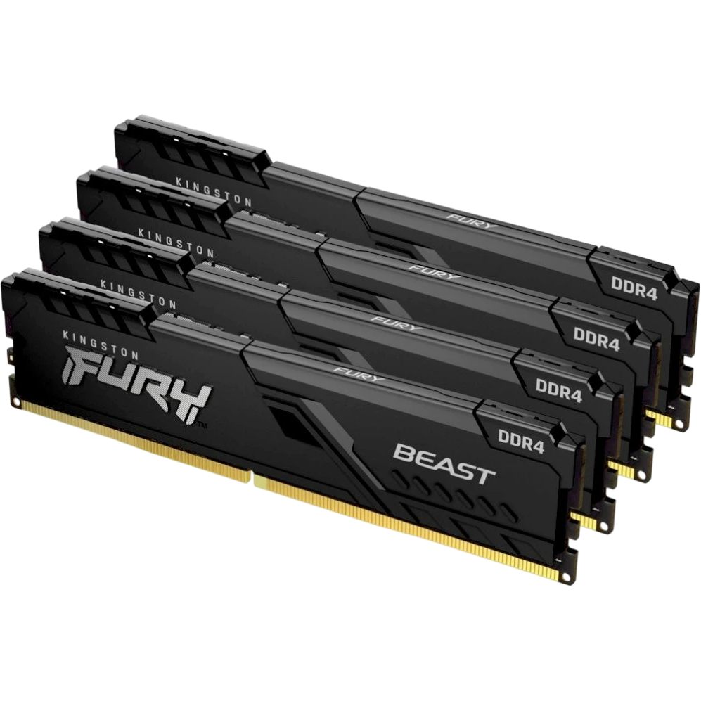 Оперативная память 16Gb DDR4 2666MHz Kingston Fury Beast (KF426C16BBK4/16) (4x4Gb KIT) OEM
