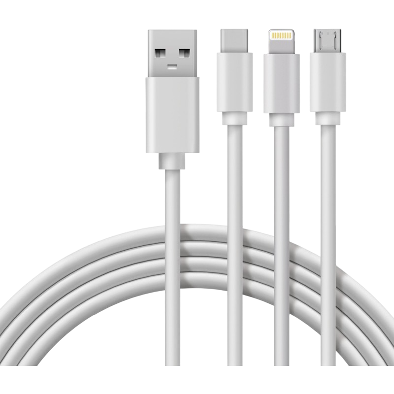 Кабель USB - microUSB/USB Type-C/Lightning, 1м, Rexant 18-1127