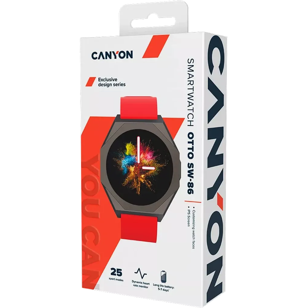 Умные часы Canyon Otto SW-86 Red - CNS-SW86RR - фото 7