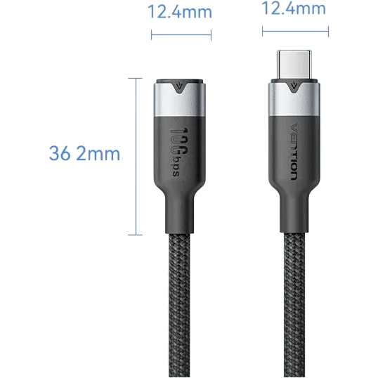 Кабель удлинительный USB Type-C - USB Type-C (F), 1м, Vention TRFBF - фото 2