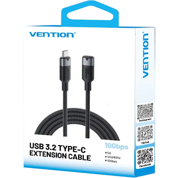 Кабель удлинительный USB Type-C - USB Type-C (F), 1м, Vention TRFBF - фото 3