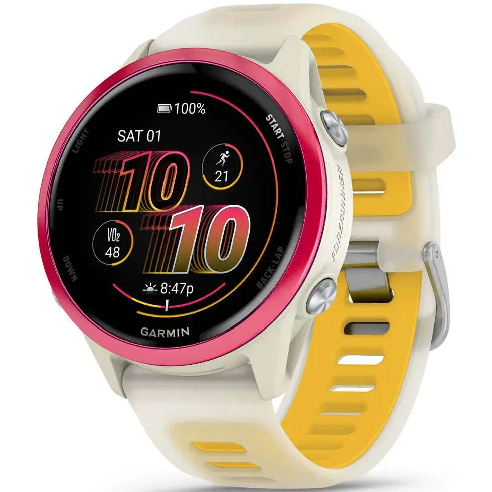 Умные часы Garmin Forerunner 570 42mm Raspberry with Translucent Bone/Mango Band - 010-02970-02