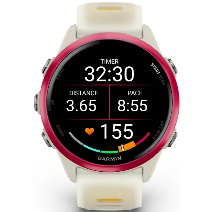 Умные часы Garmin Forerunner 570 42mm Raspberry with Translucent Bone/Mango Band - 010-02970-02 - фото 2