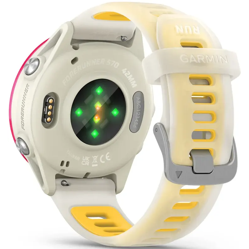 Умные часы Garmin Forerunner 570 42mm Raspberry with Translucent Bone/Mango Band - 010-02970-02 - фото 6