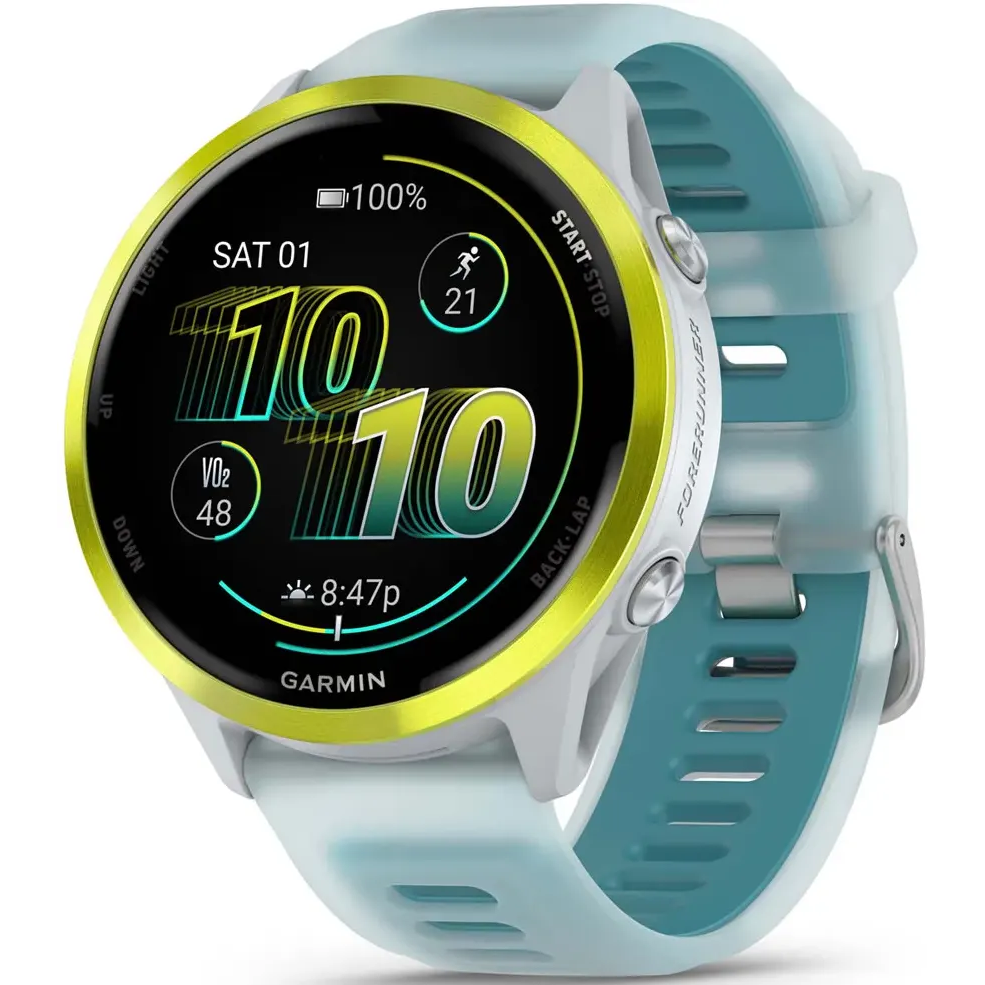 Умные часы Garmin Forerunner 570 47mm Amp Yellow with Translucent Whitestone/Turquoise Band