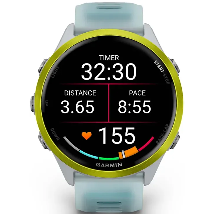 Умные часы Garmin Forerunner 570 47mm Amp Yellow with Translucent Whitestone/Turquoise Band - 010-02971-01 - фото 2