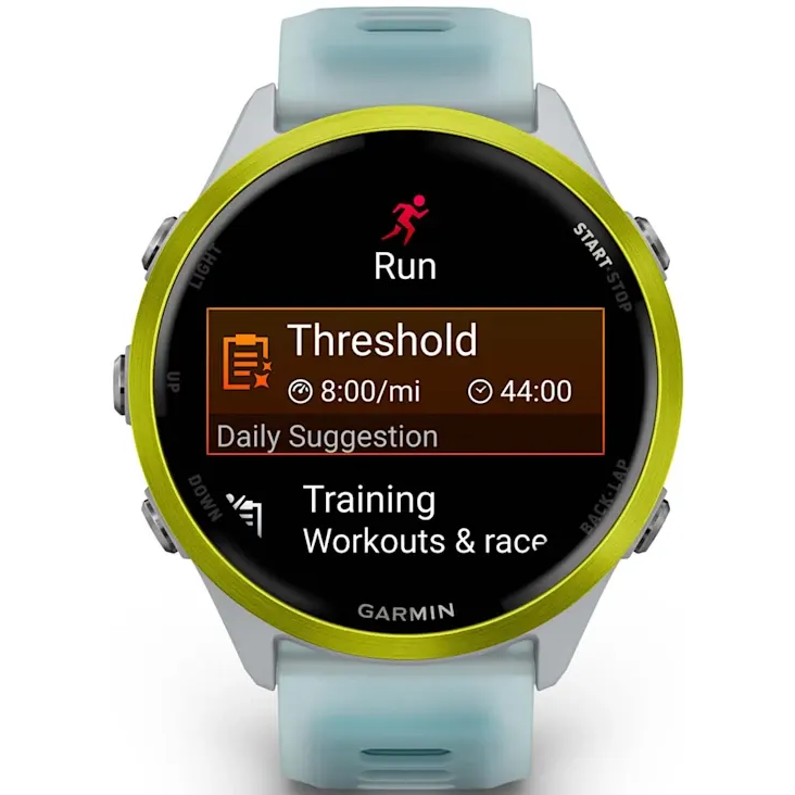 Умные часы Garmin Forerunner 570 47mm Amp Yellow with Translucent Whitestone/Turquoise Band - 010-02971-01 - фото 3