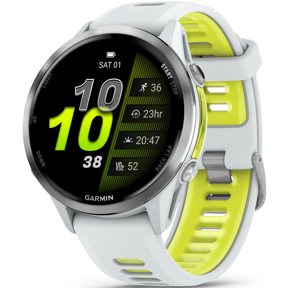 Умные часы Garmin Forerunner 970 Titanium with Whitestone Case and Whitestone/Translucent Amp Yellow Band - 010-02969-11