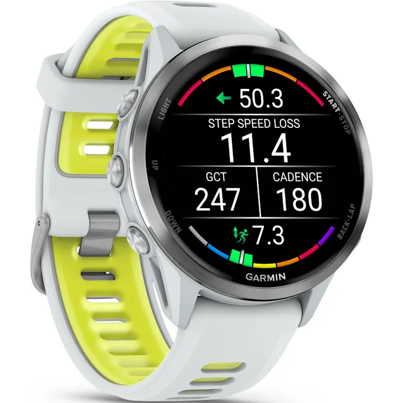 Умные часы Garmin Forerunner 970 Titanium with Whitestone Case and Whitestone/Translucent Amp Yellow Band - 010-02969-11 - фото 5