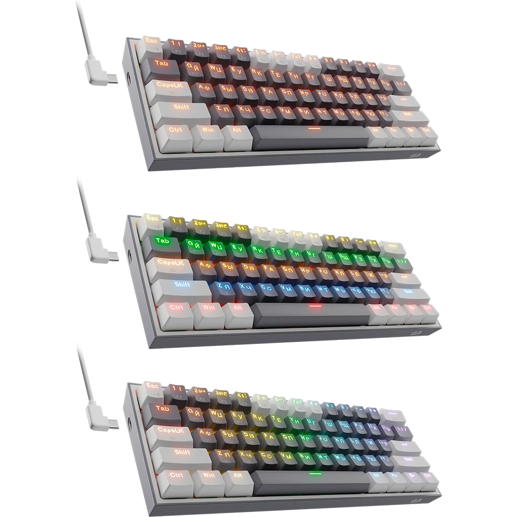 Клавиатура Redragon Fizz Pro White/Grey - 70670 - фото 5