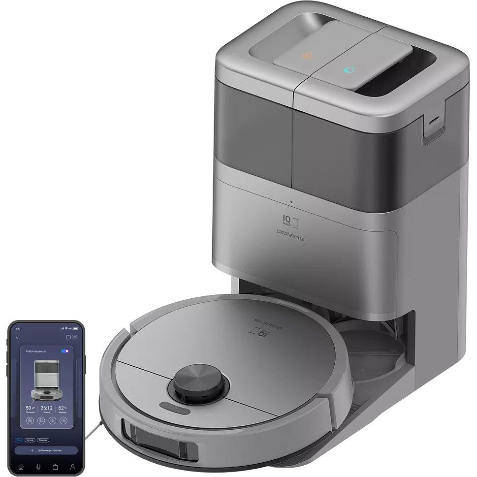 Робот-пылесос Polaris PVCRAC 7290 Wi-Fi IQ Home Grey