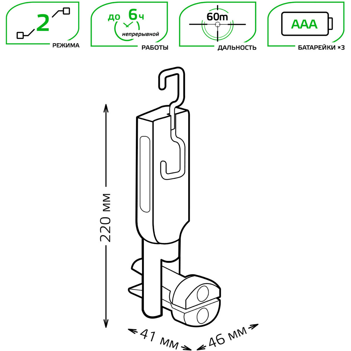 Фонарь рабочий Gauss GFL503 - GF503 - фото 6