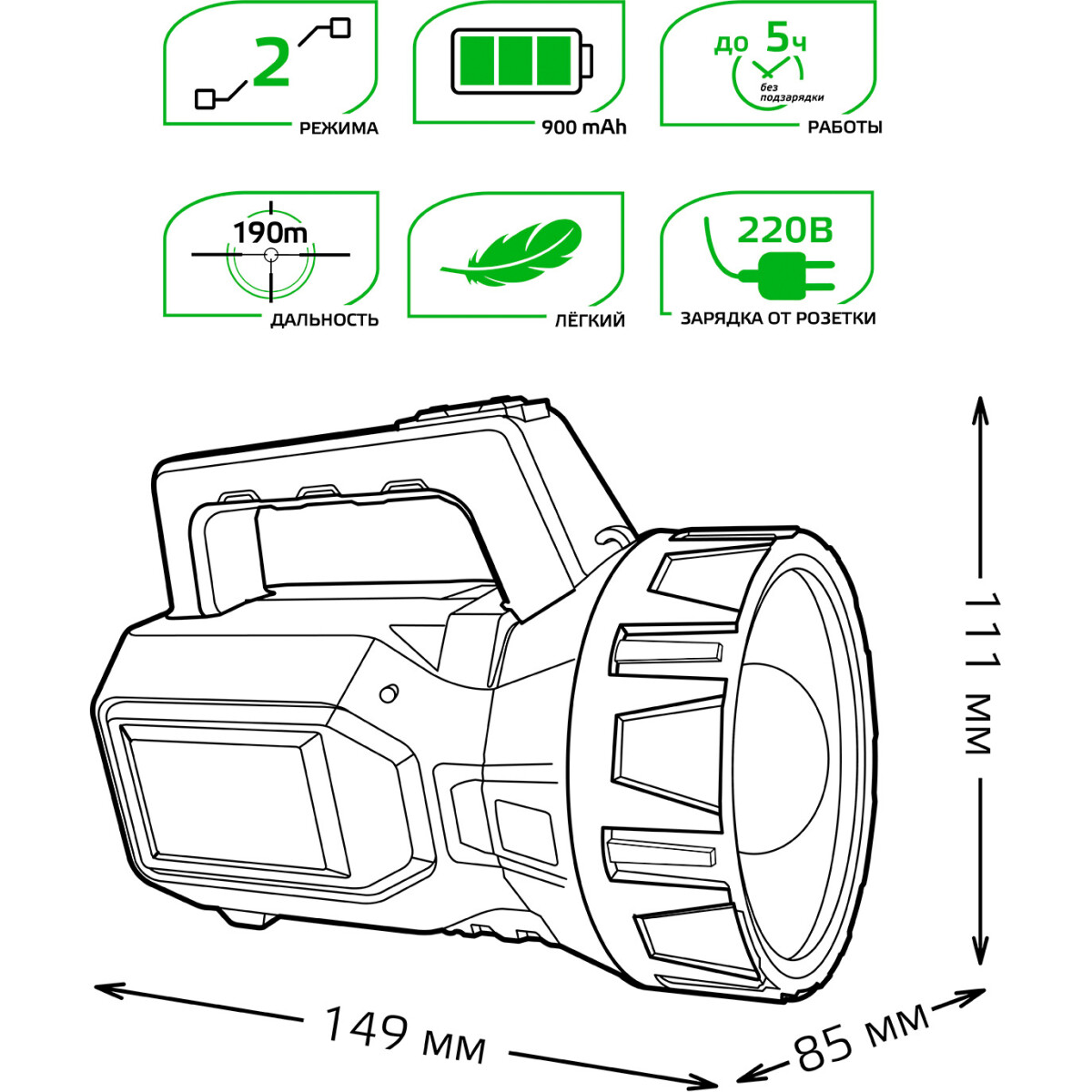 Фонарь-прожектор Gauss GFL604 - GF604 - фото 5
