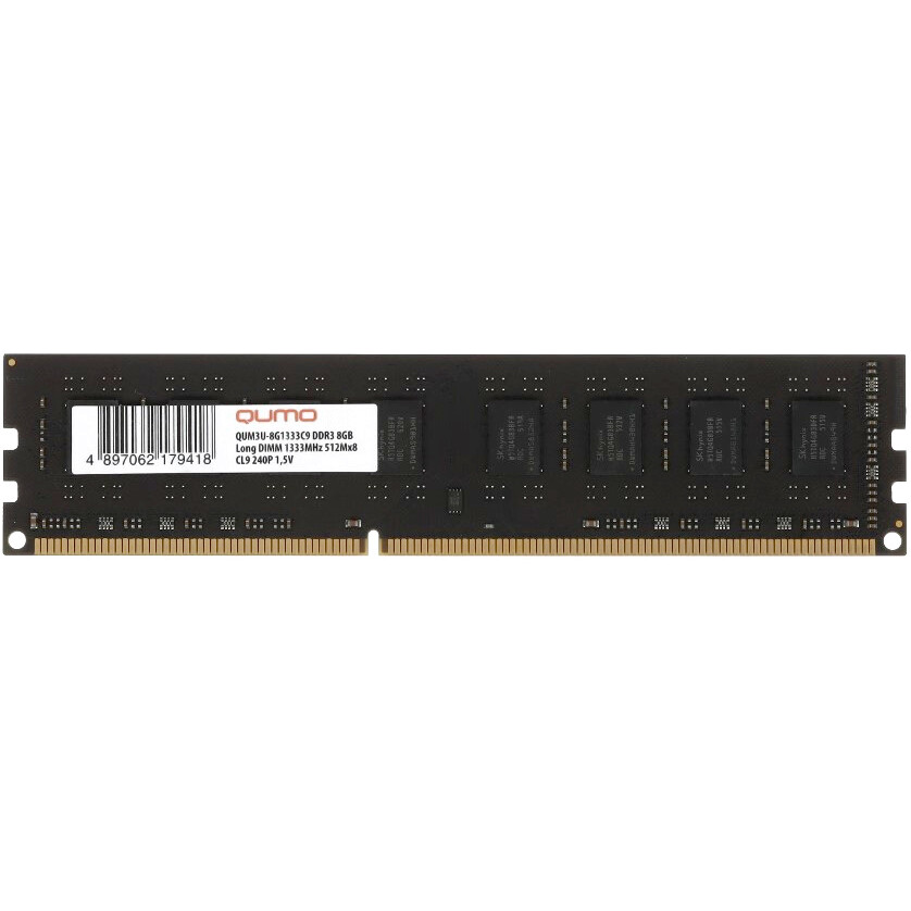 Оперативная память 8Gb DDR3 1333MHz QUMO (QUM3U-8G1333C9R)