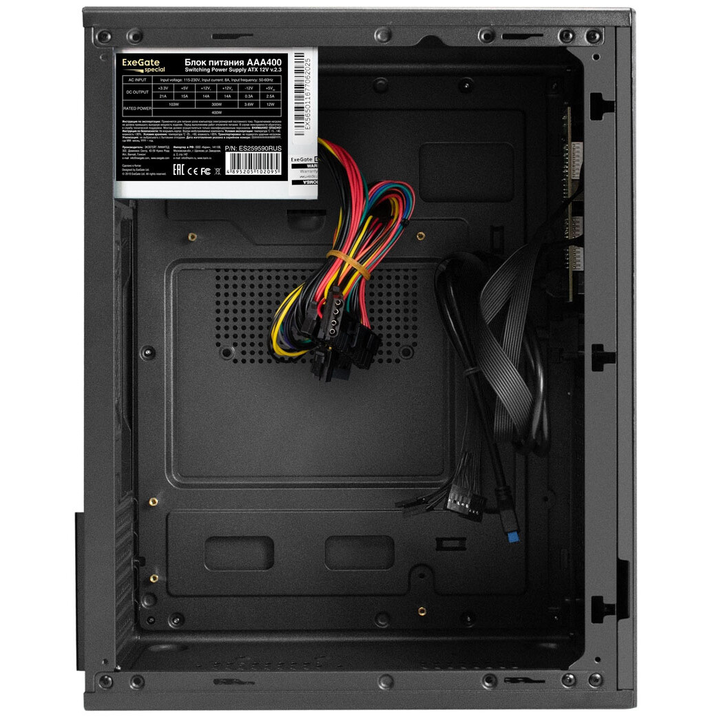Корпус ExeGate BAA-308MU2-AAA400 400W Black - EX299075RUS - фото 4