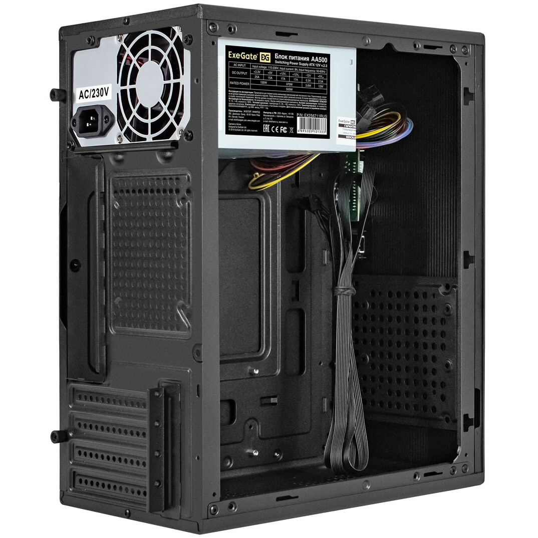 Корпус ExeGate BAA-308MUC-AA500 500W Black - EX299405RUS - фото 5