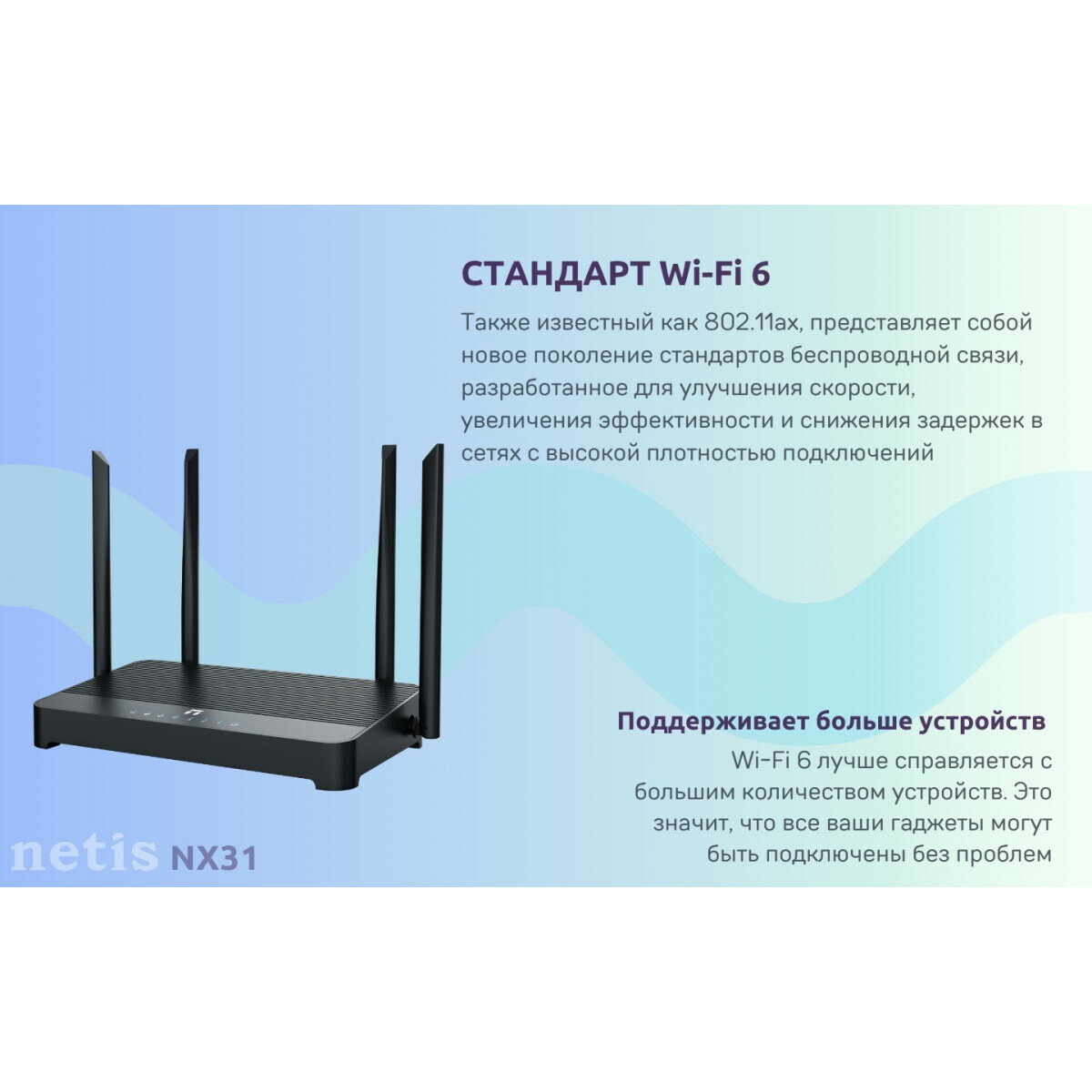 Wi-Fi маршрутизатор (роутер) Netis NX31 - фото 7
