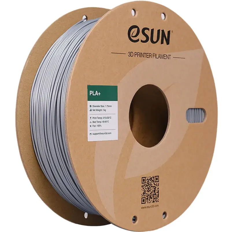 Пластик для 3D принтера eSUN 1.75mm PLA+ Silver P1